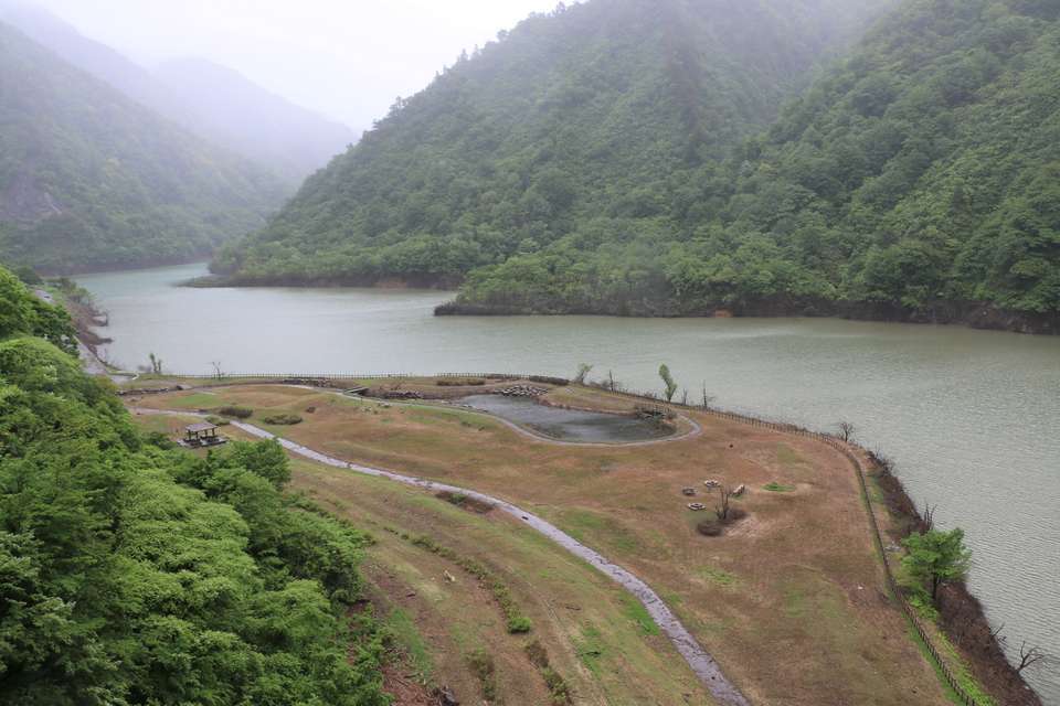 2017年6月3日訪問時の加治川治水ダム公園の様子
